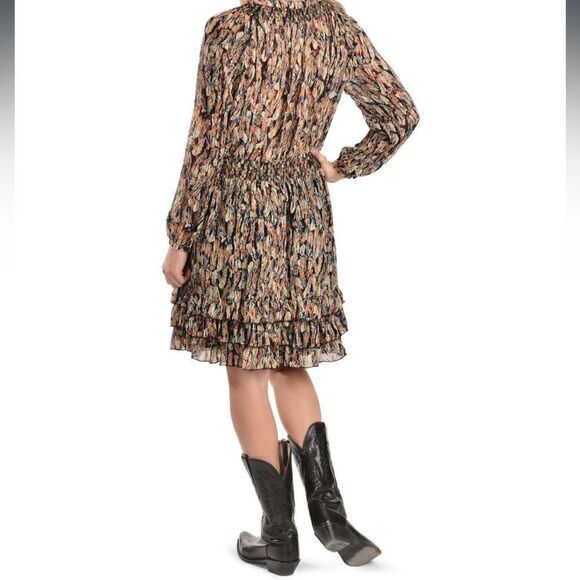 Scully Feather Print Ruffled Dress - Picture 9 of 11